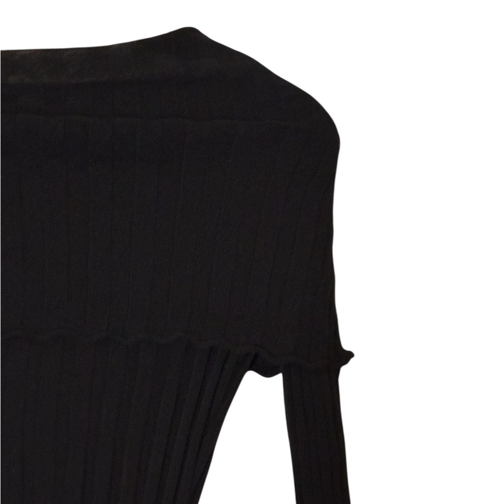 Guess | Like new cowl neck off the shoulder rib knit long sleeve sheer top - Picture 9 of 13